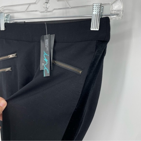 INC Velvet panel Accent Tuxedo Leggings Sz 2P black - Picture 8 of 11